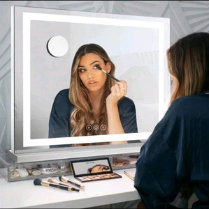 Smart Mirror Light LED Dressing Table Vanity Bluetooth Speaker Charging Station - Picture 1 of 10