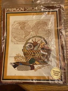 Vintage Crewel Kit Paragon Stitchery "Sea Treasures" 0942 Stockente Karten Muschel - Bild 1 von 8