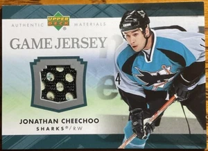 2007-08 Upper Deck UD Game Jersey Jonathan Cheechoo #J-CJ San Jose Sharks - Picture 1 of 2