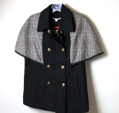 Nuevo con etiquetas Chaleco Joy Joy Doble Pecho Pata de Gallo a Cuadros Mezcla de Lana Chaquetón Talla S* Foto 1 de 4