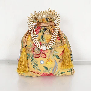 Indian Wedding Ethnic Stylish Potli Bags, Eid Gift, Gifting Bags, Women Pouch - Picture 1 of 37