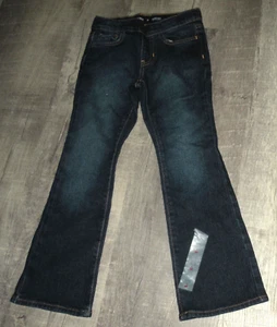 OLD NAVY M8 Outfit NEW JEANS Boot Cut ADJUSTABLE/BLACK SS Top SHINY SMILEY Stars - Picture 1 of 3