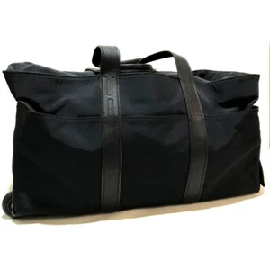 HERMES 2WAY Acapulco Travel Bag Carry Bag Nylon / Leather Black - Picture 1 of 8