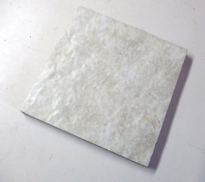 1 Floor Tile Made in UE 10cm 3-15/16" Sq Dimpled Satin Beige Imitation Limestone - Image 1 of 4