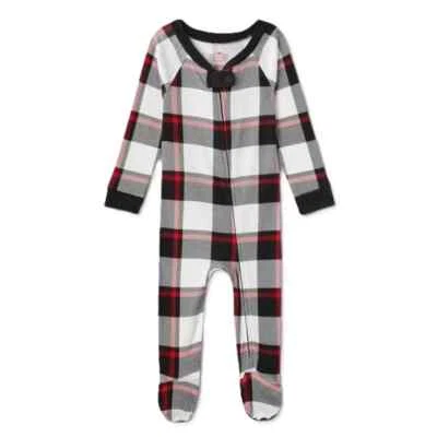 Pijama Wondershop bebé talla 3-6M negro a cuadros a juego familia dormir patas Foto 1 de 4