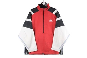 Vintage Adidas Sweatshirt Half Zip Gr. M rot Pullover Pulli 90er Sport Style - Bild 1 von 7
