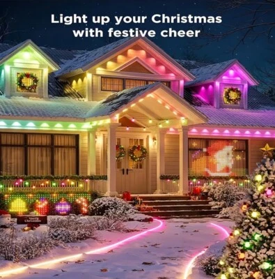 Permanent Outdoor Eaves Lights 50ft LED Smart Christmas Alexa Google Animated - Image 1 of 4