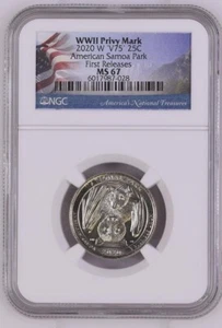 2020 W American Samoa Park Quarter 25c NGC MS67 First Releases - Picture 1 of 2