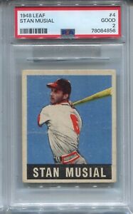 1948 Leaf Baseball #4 Stan Musial Rookie Card RC Graded PSA 2