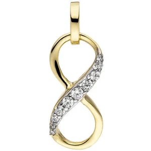 Colgante Símbolo De Infinito 8 Con Circonitas Blancas 375 Oro Amarillo - Imagen 1 de 1