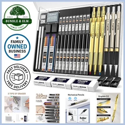 35PCS Artist Mechanical Pencils Set Metal Drafting Lead Refill Sketching - Image 1 of 4