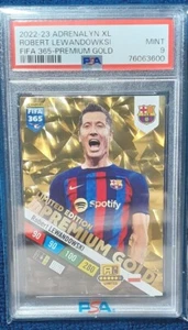 2022-23 Panini Adrenalyn XL FIFA 365 Robert Lewandowski PSA 9 Mint Premium Gold - Picture 1 of 5
