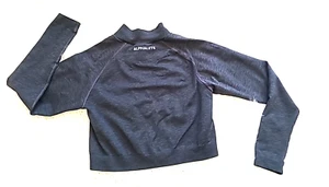 ALPHALETE Size M Women Black Full Zip High Neck Stretch Crop Athletic Jacket - Picture 1 of 10