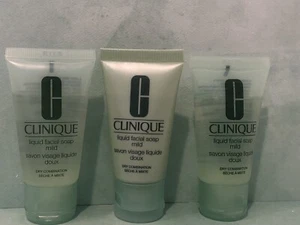 Clinique Liquid Facial Soap Mild x3 Dry Combination Travel Size 1 fl oz - Picture 1 of 1