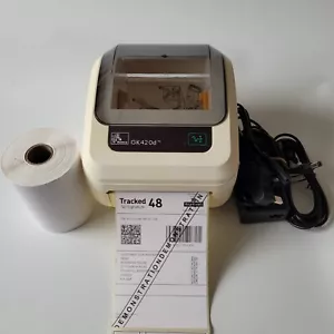 Zebra GK420d Thermal Label Printer with Power Supply USB Cable 4x6" Labels 782N - Picture 1 of 10