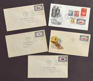StampTLC US 909 Cartoon FDC 910 911 921 1313 Flag Overrun Nations Poland Chicago - Picture 1 of 2