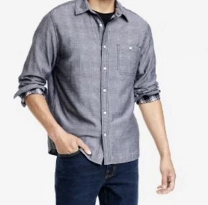 Goodfellow & Co Men’s Button-Up Shirt Dark Gray Double Weave Large NWT - Picture 1 of 8
