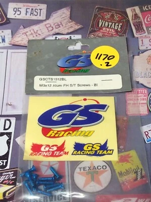 GS Racing GSCTS1312BL Aluminum FH Self Tapping Screw-BL{M3x12x10pc}NIP USA Ship - Image 1 of 2