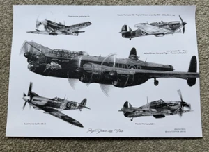 Lancaster Spitfire und Hurricane Bleistift Kunstwerk von Stephen Davies. #12 / 100 - Bild 1 von 1