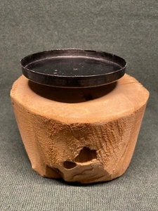 Kerzenständer Altholz 18cm Holzbalken Skulptur Unikat Säule Handmade Deko - Bild 1 von 5