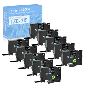 10PK Cinta de etiquetas laminada blanca sobre negra TZ-315 TZe315 para Brother P-touch GL100 - Imagen 1 de 8