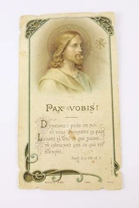 Vintage French Antique Die Cut Holy Card - Peace to You - Jesus Bouasse Paris FR - Picture 1 of 6