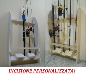 Angelrutenhalter 5-Sitzer Angelaufsteller aus Holz Rack - Bild 1 von 5