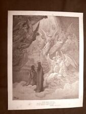 Incisione di Gustave Dorè del 1890 Spiriti lodano Re Divina Commedia Paradiso