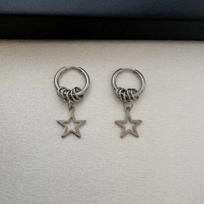 Висячие серьги-капли с пентаграммой для мужчин и женщин, панк хип-хоп стиль унисекс - Изображение 1 из 4