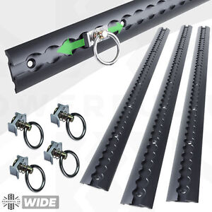 3x rear load cargo track rails locking liner bed 4 tie down fixings lashing hold