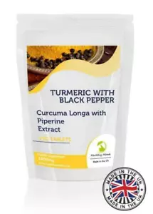 Turmeric with Black Pepper 250 Tablets Curcuma Extract 1400mg - Picture 1 of 3