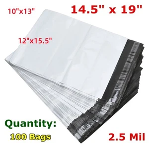 100 Stück 14,5x19 Poly Versandtaschen 2,5 Mil - Wasser & Reißfest Selbstversiegelnd - USPS/FedEx - Bild 1 von 12