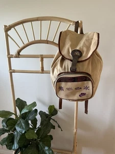 Vintage Nike Canvas Adjustable Shoulder Backpack Bag 80s 90s RARE - Picture 1 of 10