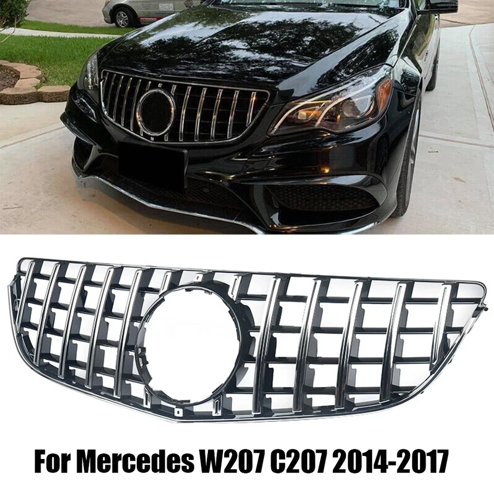 Chrome Black GT Front Grille For Mercedes Benz W207 C207 E350 E400 E550 2014-17 — 第 1/4 张图片