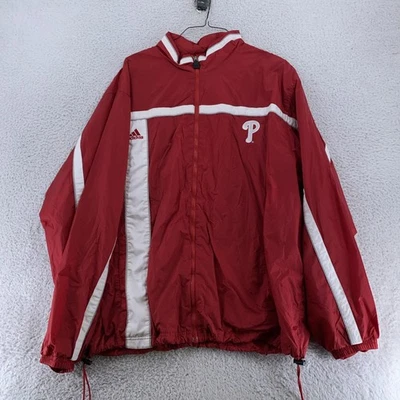 Jaqueta de beisebol Philadelphia Phillies Adidas forrada corta-vento masculina 2XL MLB - Imagem 1 de 4
