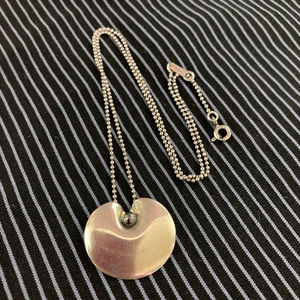 Auth VTG Georg Jensen Denmark 925S Silver Necklace 1999 Hematite From Japan - Picture 1 of 3