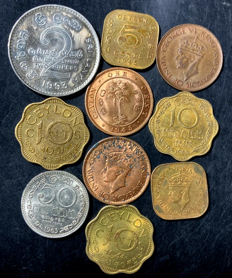OLD CEYLON Coin Lot - 1943-PRESENT - 10 HIGH QUALITY COINS - Lot #N17 - Image 1 of 1