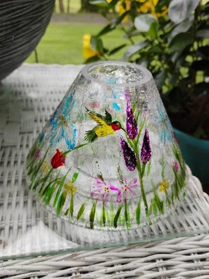 YANKEE CANDLE vidrio crepitante colibrí abejas mariposa floral vela tarro topper Foto 1 de 4