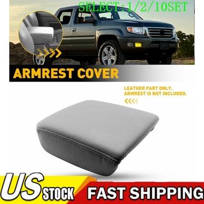 1X Fit 2006-14 Honda Ridgeline Console Armrest Lid Leather Cover Trim Gray 1~10X - Image 1 of 4