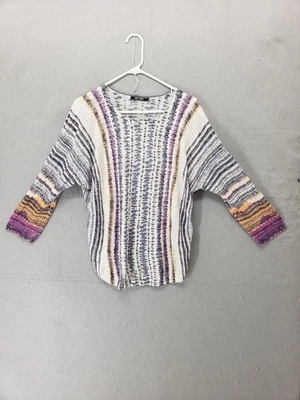 Suéter ligero NIC+ZOE para mujer grande multicolor a rayas mezcla de lino Foto 1 de 4