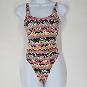 Missoni Mare Zig Zag Multicolor One Piece Bathing Swimsuit Low Back Fits like M - Picture 1 of 7