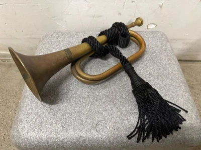 Vintage Antique Brass Bugle Horn - Image 1 of 4
