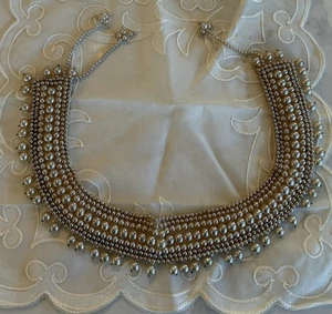 Vintage Beaded Cream Faux Pearl Collar Necklace GLENTEX Japan Rayon AS IS READ - Picture 1 of 6