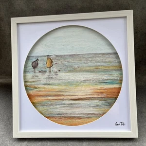 Sam Toft Sandcastle Progress Report Framed Print Circular Mount White Frame - Picture 1 of 20