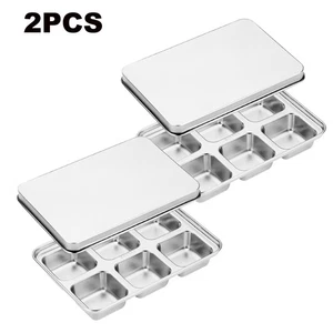 2x Eiswürfelform mit Deckel XXL Eiswürfelbehälter 5cm große Eiswürfel BPA-Frei - Bild 1 von 11