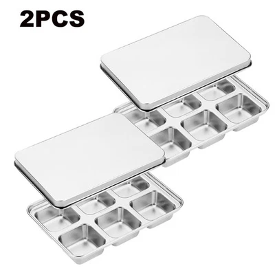 2x Eiswürfelform mit Deckel XXL Eiswürfelbehälter 5cm große Eiswürfel BPA-Frei - Bild 1 von 4