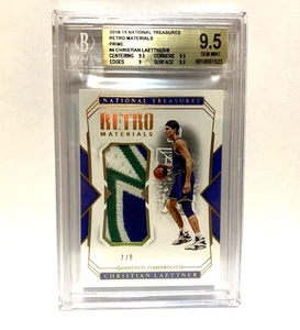 2018-19 Panini National Treasures Retro Materials #/8 Christian Laettner BGS 9.5 - Picture 1 of 4
