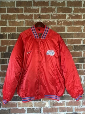 VNTG🔥 Nike NBA Los Angeles Clippers Satin Red Jacket Sz XXL 2XL Men's Bomber  - Image 1 of 4
