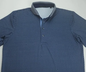 Medium Greyson Poloshirt Herren marineblau geometrisches Dreieck AOP Performance Golf - Bild 1 von 7
