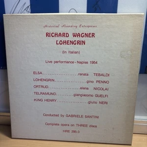 Richard Wagner Lohengrin, Live NAPLES 1954 By Gabriele Santini 3 Lp HRE 295-3 - Picture 1 of 4